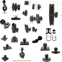 Motorcycle Bicycle Handle Bar Clip Clamp Rearview Mirror Bracket 1 Inch Ball Head Mount Adapter Holder for RAM Mounts