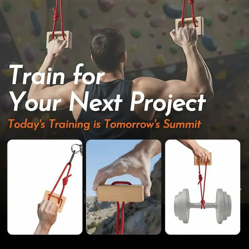 New Wooden Climbing Hangboard Sturdy Dual Pocket Grip Blocks Dual Depth Portable Finger Strength Trainer Power Forearm Training