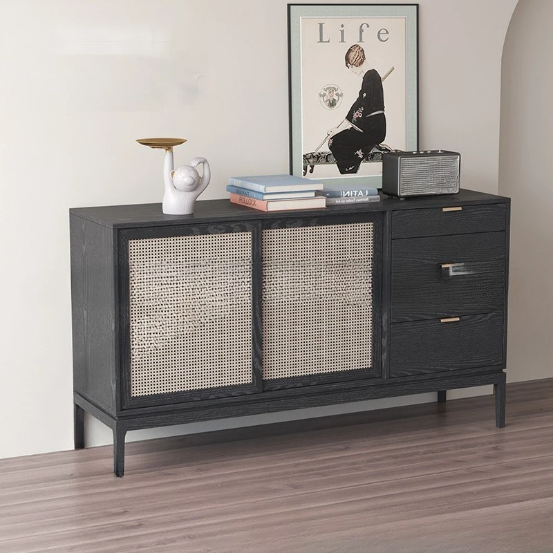 ตู้ข้างเตียงแบบมีลิ้นชักหวายสไตล์โมเดิร์นเรียบหรูสำหรับโรงแรม บีแอนด์บี ร้านอาหาร ห้องตัวอย่าง