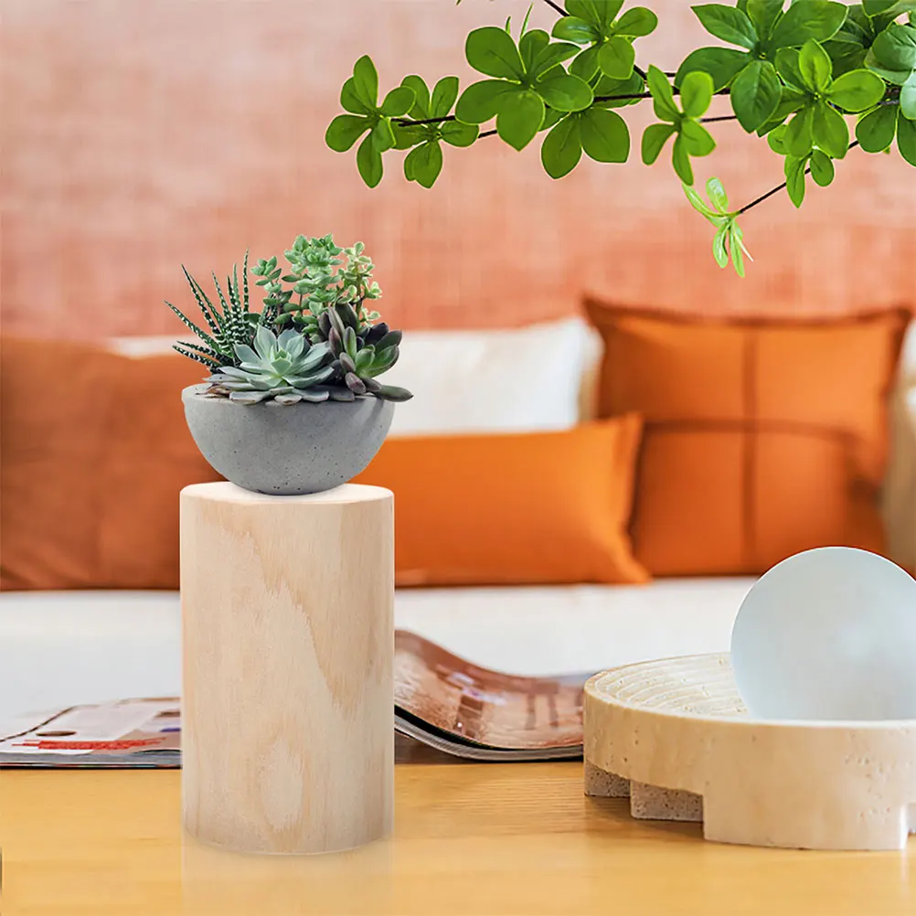 

Wooden Fence Pile Candleholder Creative Candlestick Natural Decor Centerpiece Stand Rustic Holders Craft Logs for Decoration