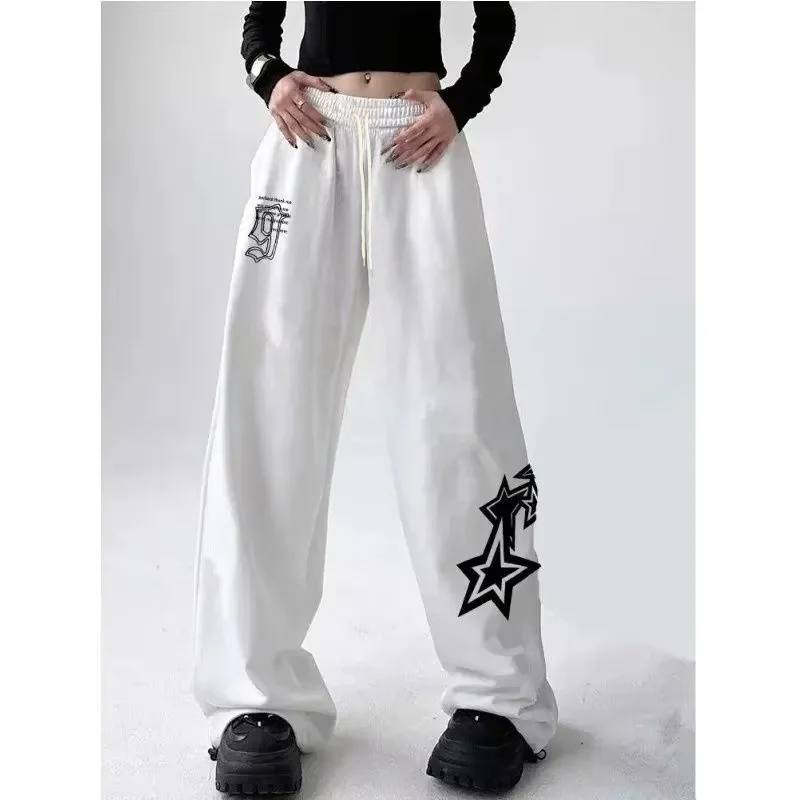 High Waist Drawstring Loose Hiphop Dance Sport Pants Women's Style Jazz Dancing Trousers Casual Long Pants Female Model