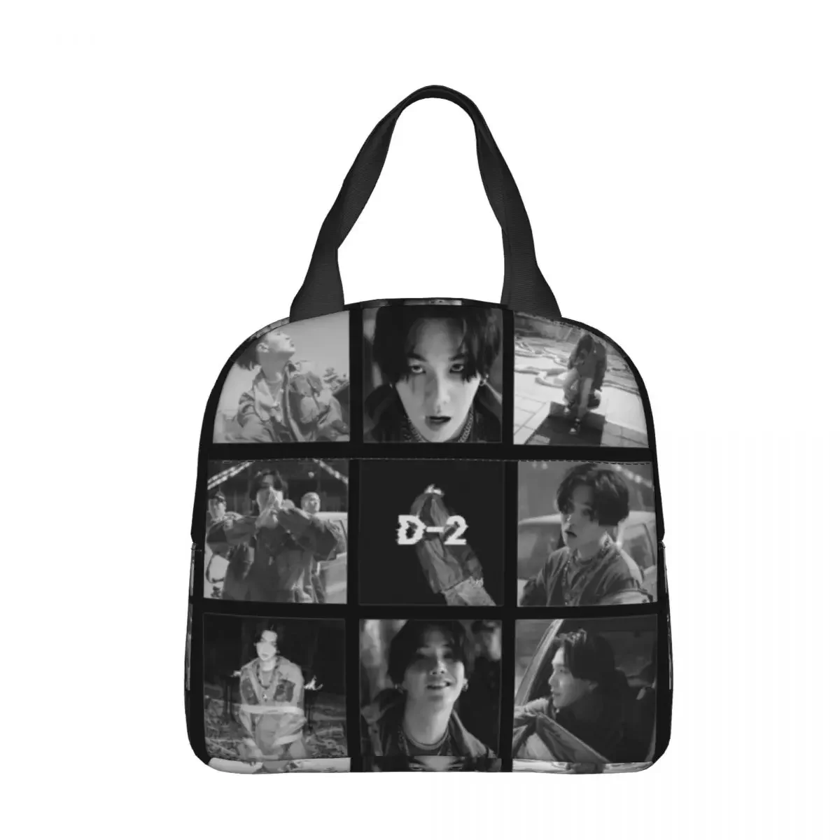 Agust D Collage Insulated Lunch Bags Cooler Bag Lunch Container Kpop Portable Tote Lunch Box Food Storage Bags Office Outdoor