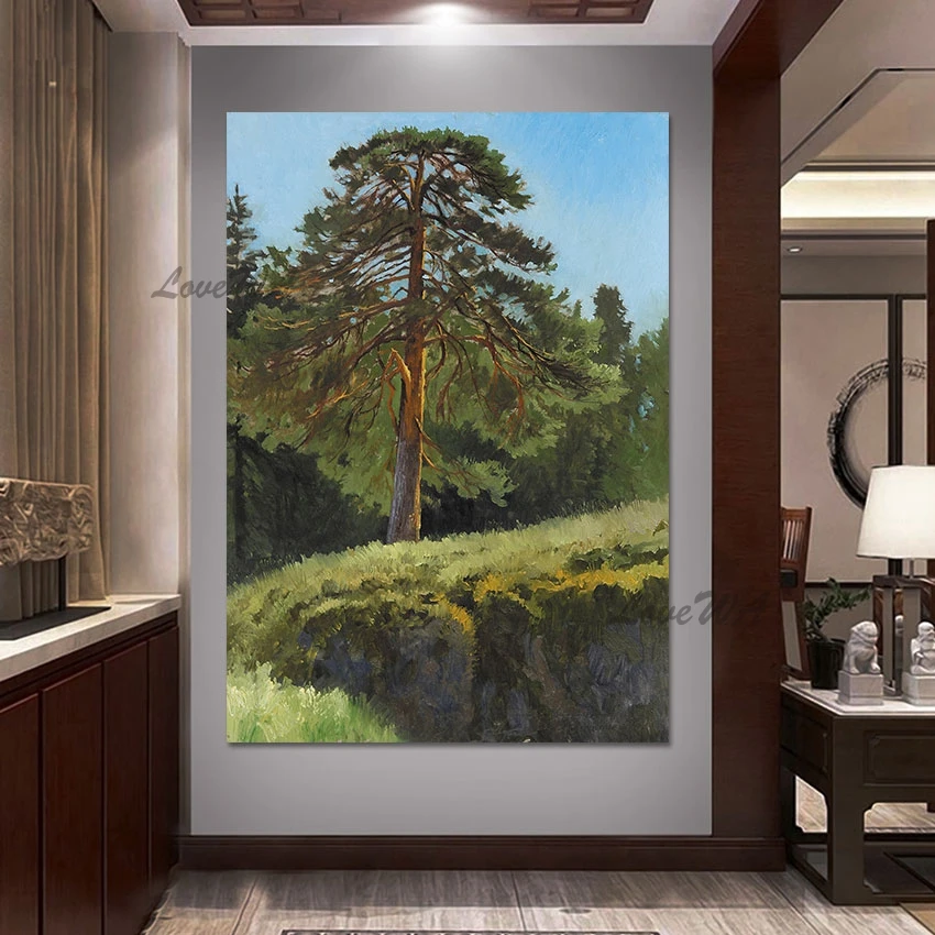 Imagem -02 - Pintados à Mão Famosa Rússia Paisagem Pintura a Óleo Arte Ivan Shishkin Pinturas Decoração da Parede sem Moldura Realisticamente Arte da Lona