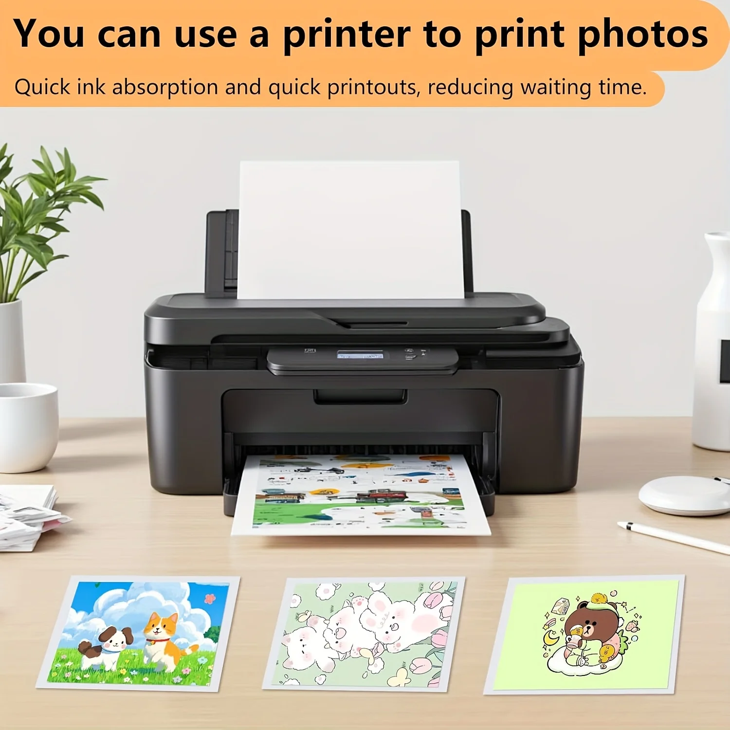 ESHANG 180G/200G Photo Paper 5×7 inch Size Glossy Photo Paper Paper for Inkjet Printer 100 Sheets