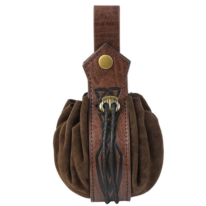 

DXAE Medieval Leather Belt Renaissances Costume Accessories LARP Waist Bag Fanny Pack,Pu Leather Coin Purse Gifts