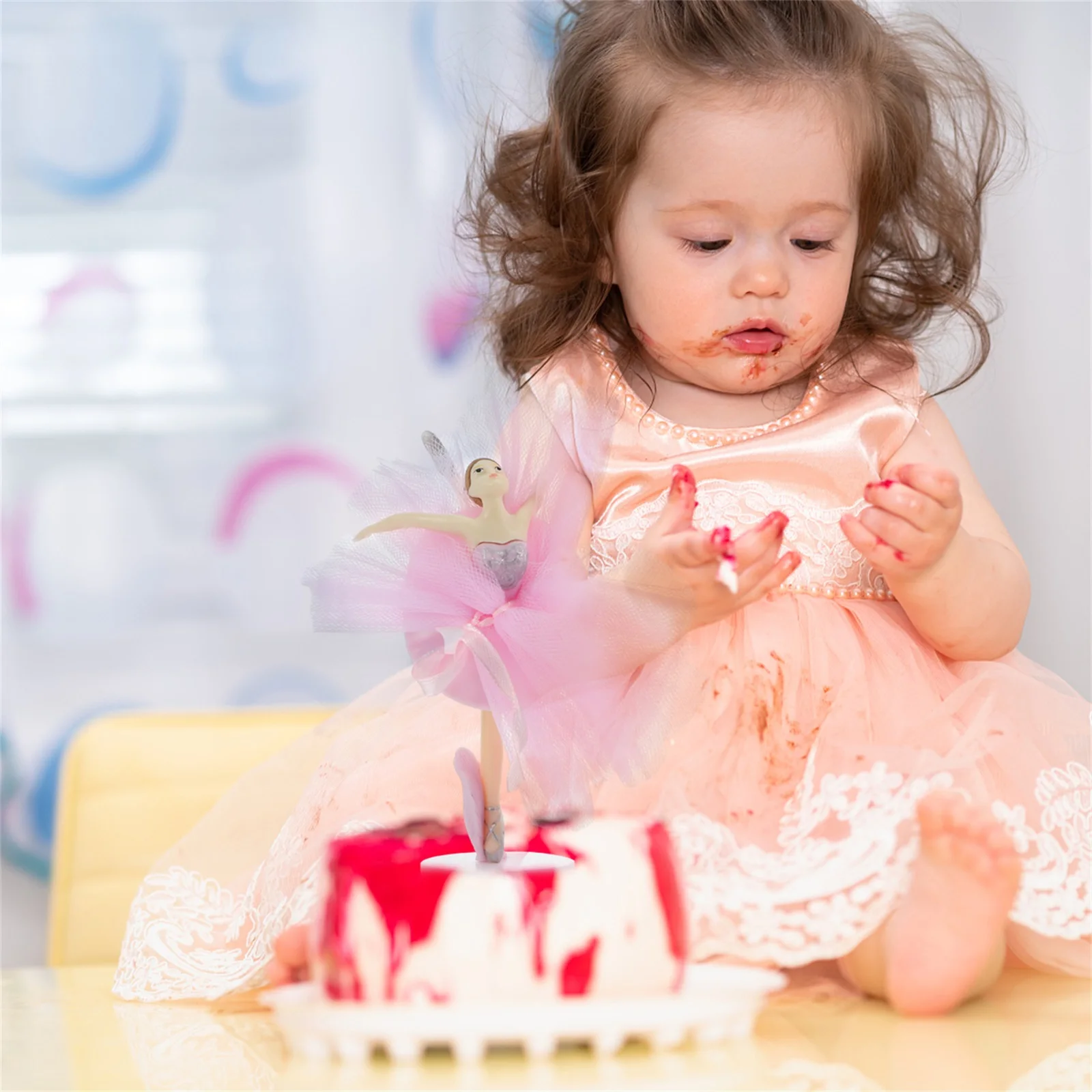 

3Sets Tulle Girl Cake Toppers Decorative Dancing Gracefully Stable Base Not Easy Fall Down Slide Creative Dessert Ornament