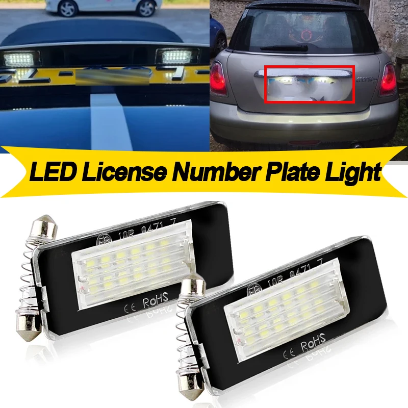 

2Pcs LED Lights License Plate Light For Mini Cooper R57 R58 R59 R56 Hatchback 2007 2008 2009 2010 2011 2012 2013