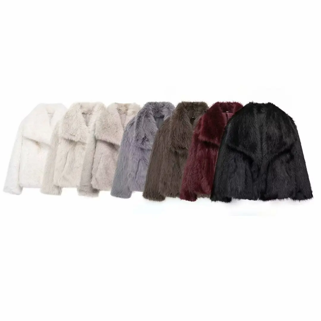 Women's Winter Fashion Elegant Socialite Style Faux Fur Coat D69352