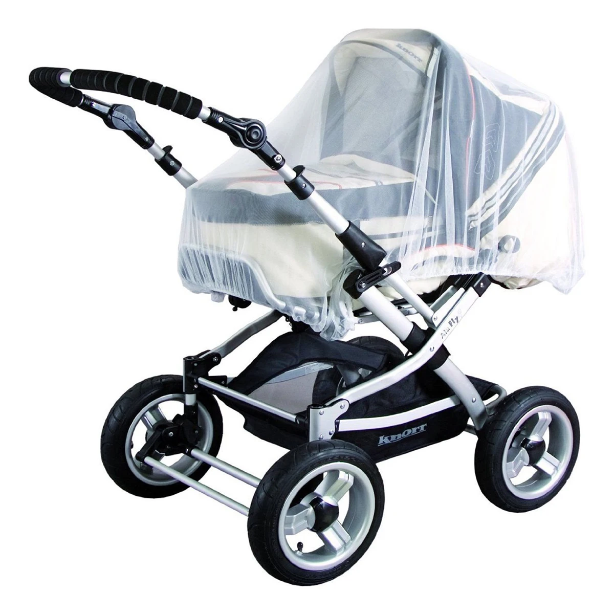 

Baby Stroller Mosquito Net 150cm Diameter White Polyester Elastic Hem Fits Most Strollers Buggies Play Pens Protects From Bugs