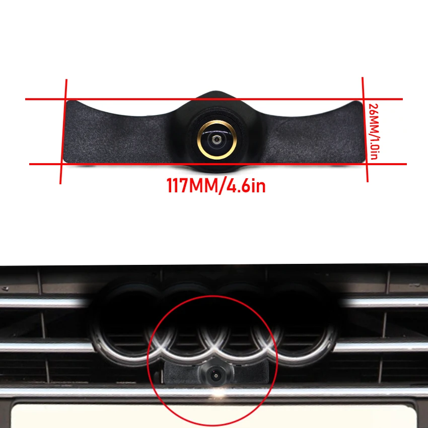 170° Vehicle HD Car Front View Camera For Audi A3 S3 RS3 8v Facelift 2016~2020 Night Vision Waterproof CCD Golden Fisheye Lens