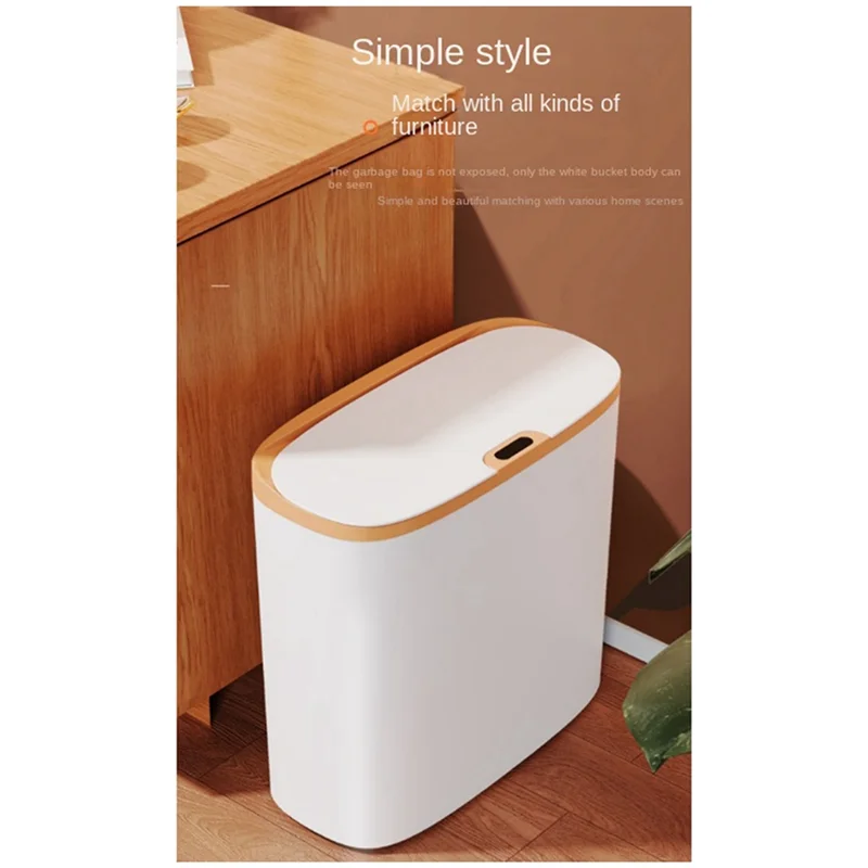 AY03-Infrared Inductive Space Trash Can Household Lidded Trash Can Living Room Kitchen Office Battery Smart Trash Can Easy To Us