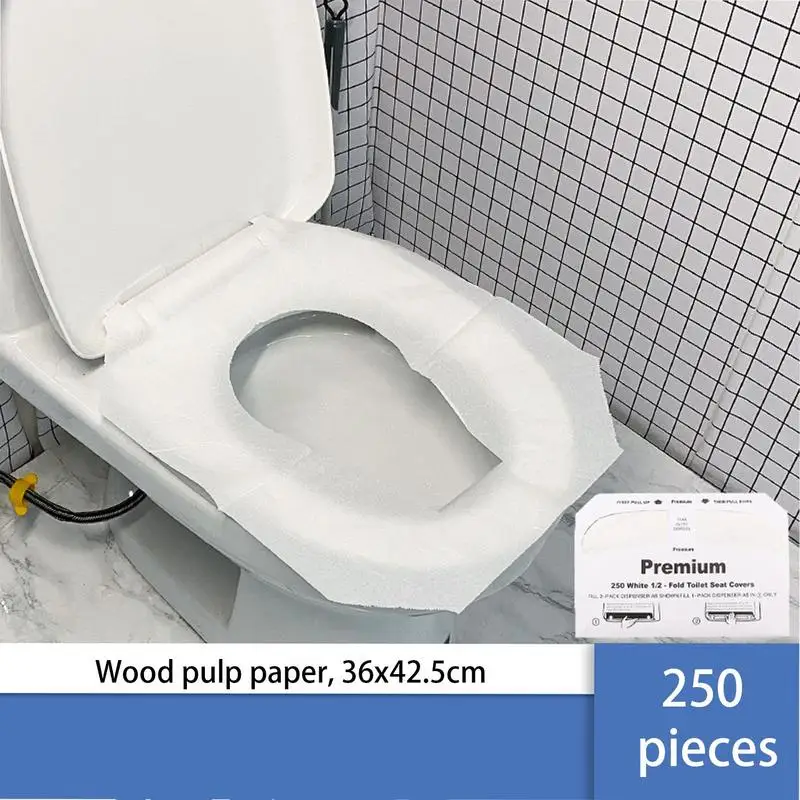 Half-Fold Toilet Seat Covers 250 Sheets Flushable Paper Cover For Bathroom 14x16 Inches Toilet Seat Covers For Kids Potty