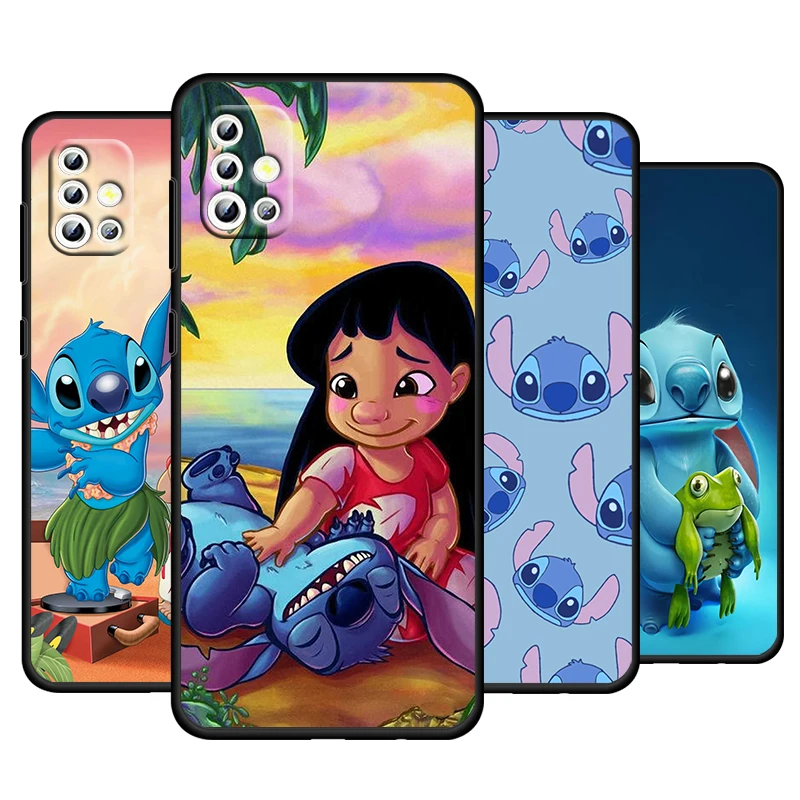 OHANA Family Stitch For Samsung Galaxy A73 A54 A52S A72 A71 A52 A51 A22 A32 A21S 4G 5G Silicone Soft Black Phone Case