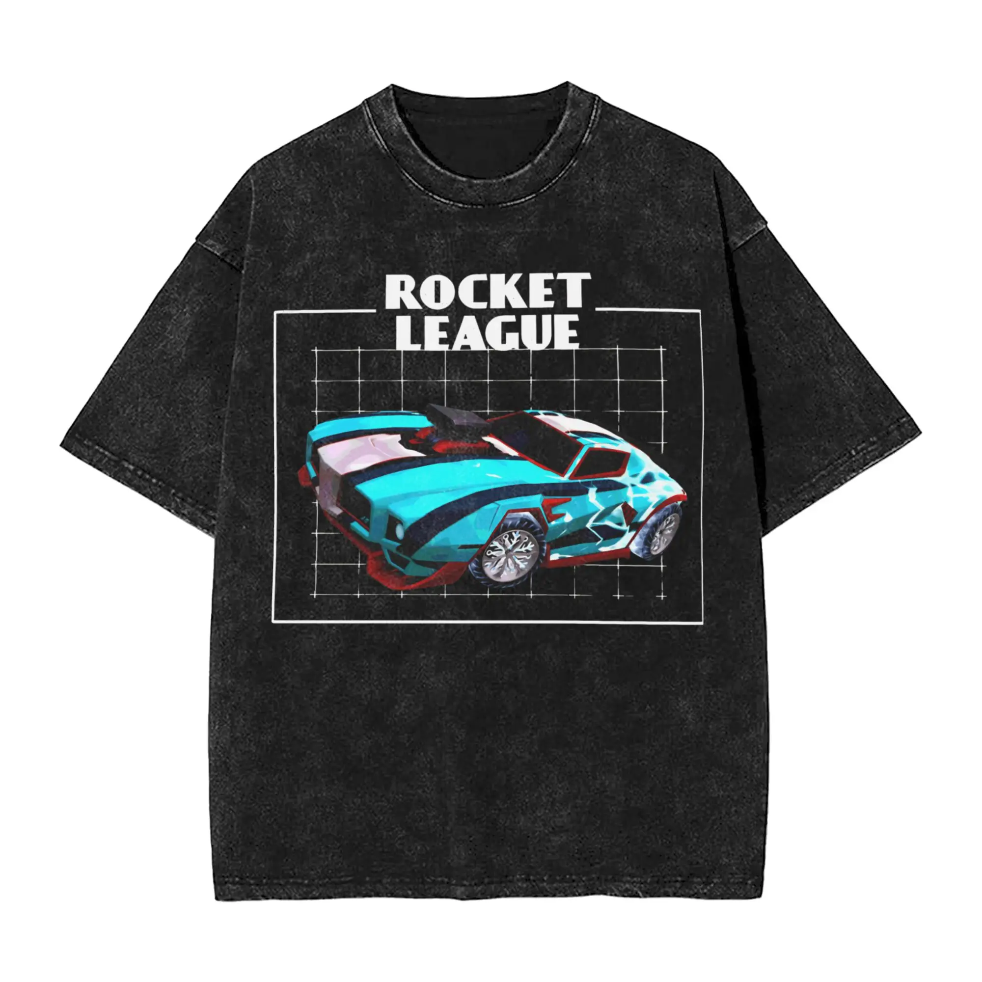 Rocket League Apparel Washed T Shirts for Men Women Streetwear Hip Hop T-Shirts Summer  Tee Shirt 100% Cotton