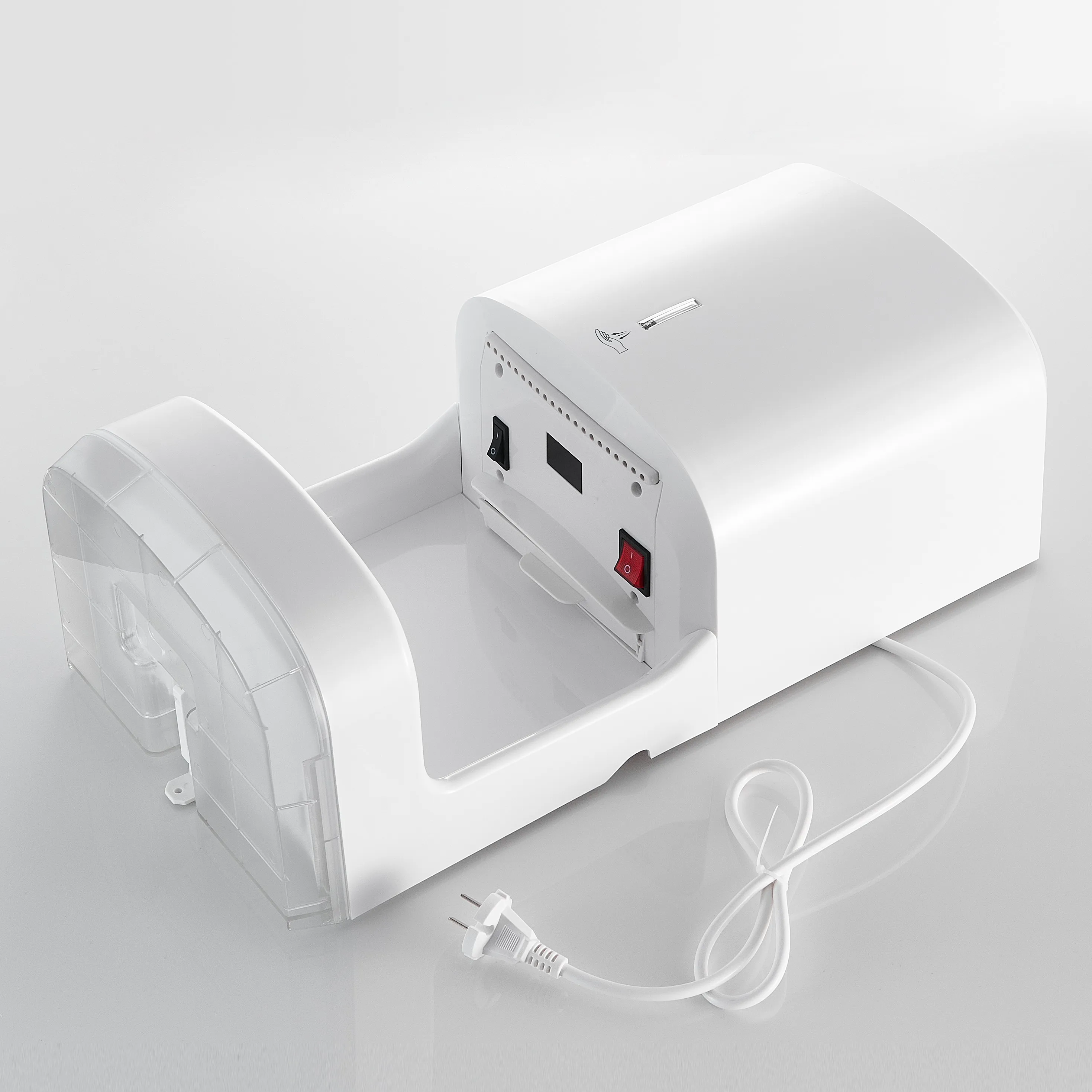 เครื่องเป่ามืออัตโนมัติแบบไร้สัมผัส ระบบเซ็นเซอร์ไฟฟ้า วัสดุ ABS สำหรับใช้งานเชิงพาณิชย์