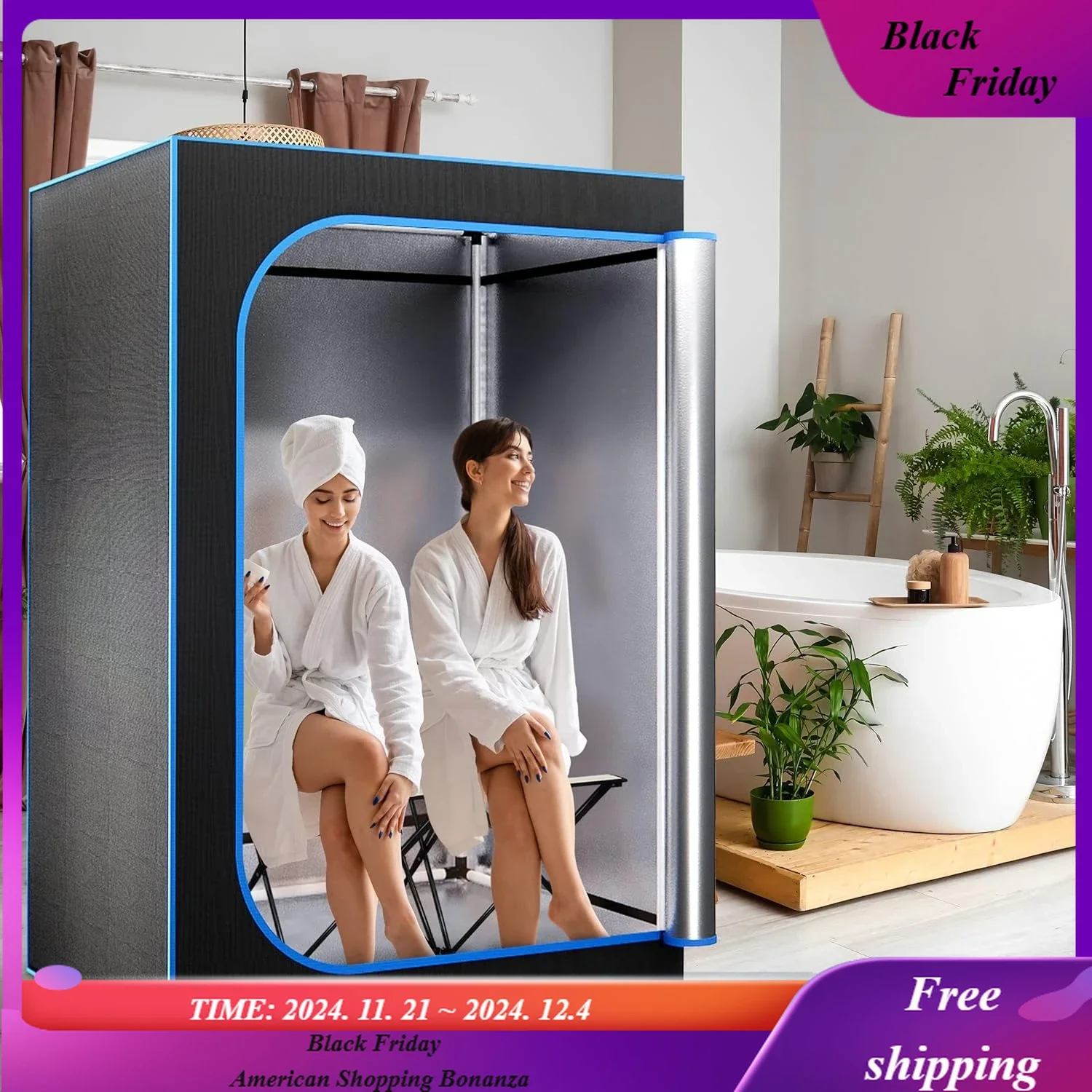 

Portable Steam Sauna - Detoxify & Soothing Infrared Heated Body Therapy, Energy & Power-Efficient Design,