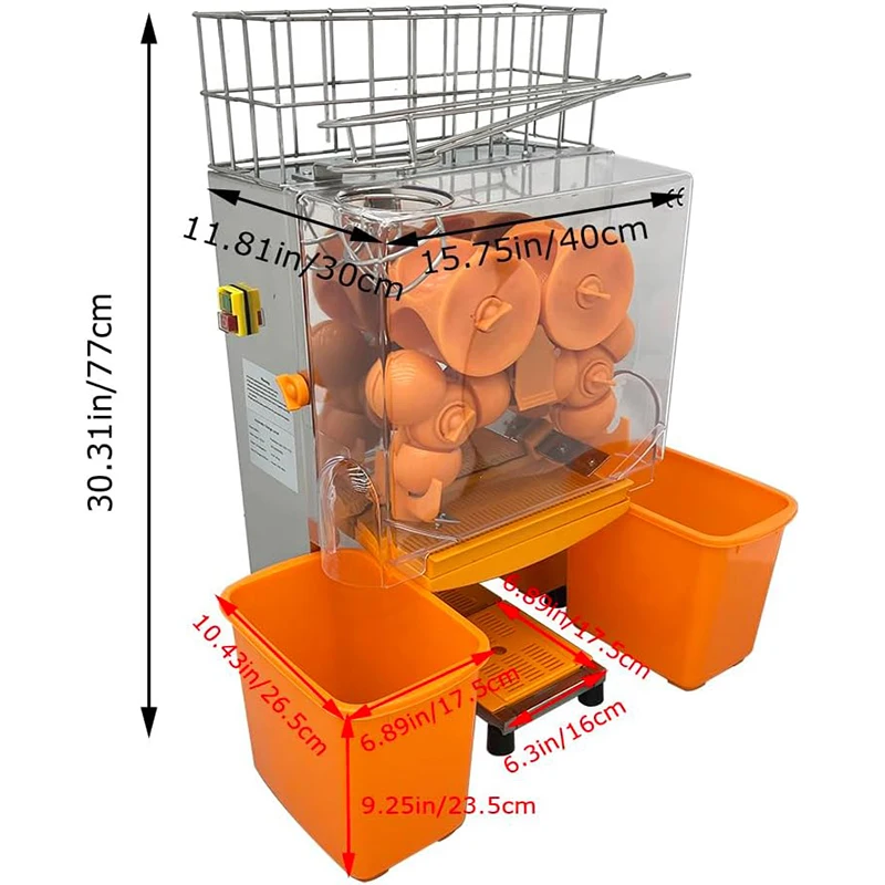 110V Commercial Orange Juicer Extractor Electric Citrus Juice Press Squeezer Lemonade Juice Making Machine