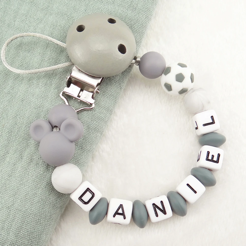 Personalisierte Name Schnuller Clips Handgemachten Custom Dummy Ketten Silikon Nippel Halter Befestigung Baby Geschenke Zubehör BPA FREI