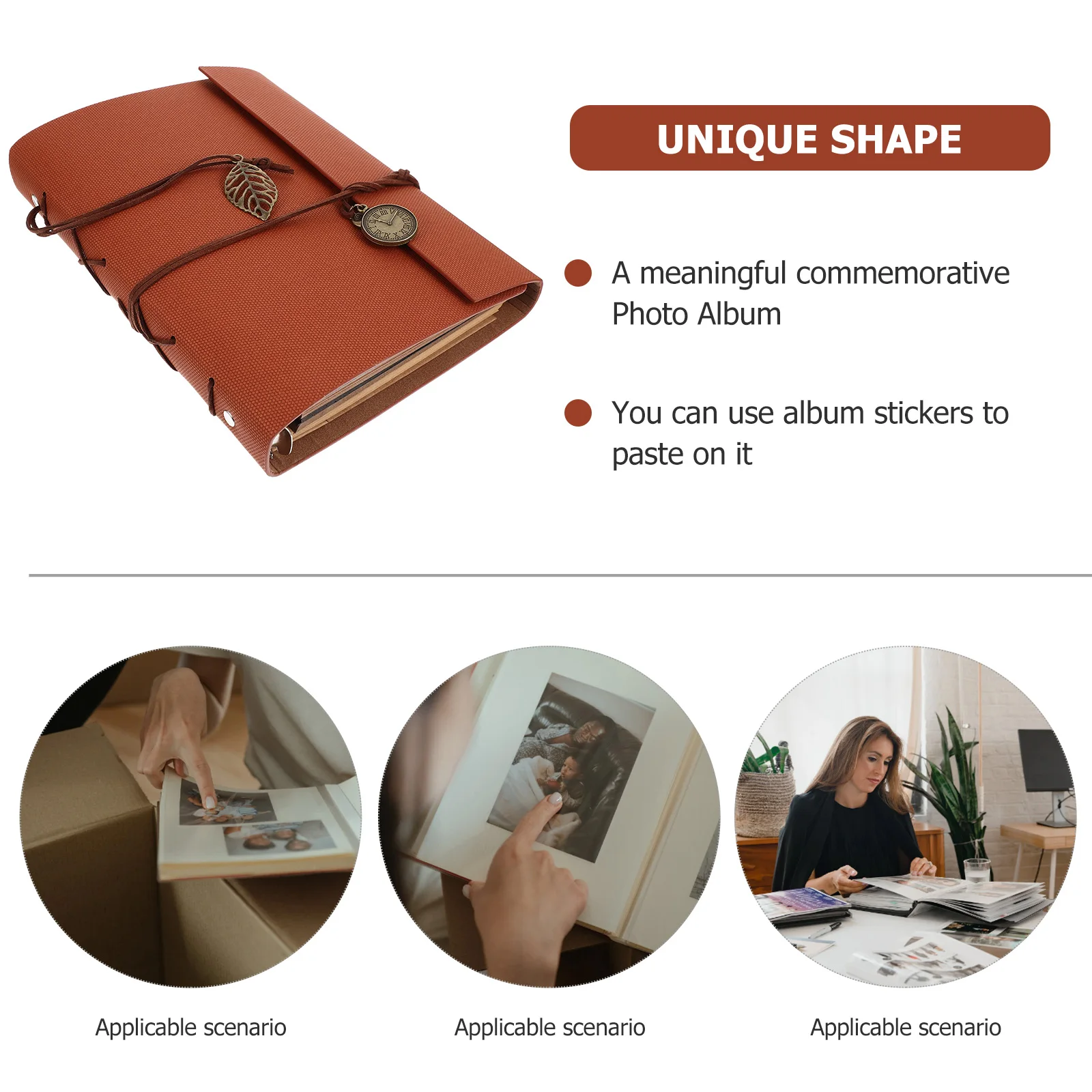 

Vintage DIY Retro Photo Album Picture Self-adhesive Blank Scrapbook