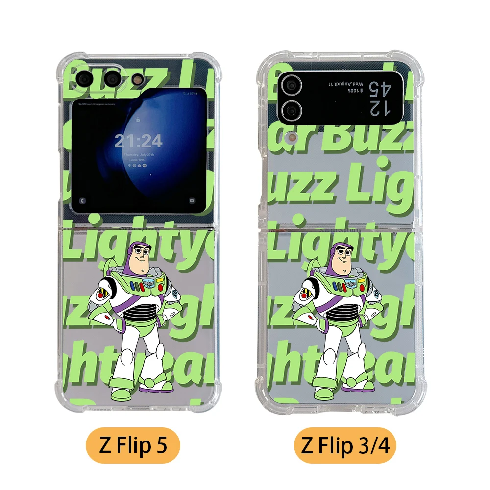 Toy Story Woody Buzz Strawberry bear Phone Case for Samsung Galaxy Z Flip 3 4 Z Flip 5 Z Fold 4 5G PC Soft Anti-fall Back Cover