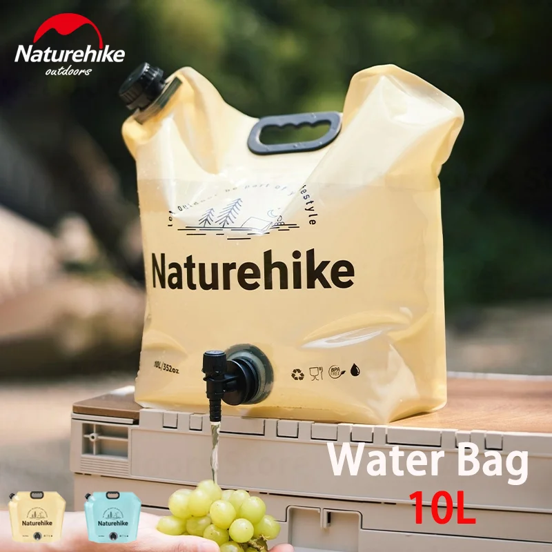 

Naturehike Кемпинговая сумка для воды Портативное оборудование для кемпинга на открытом воздухе Сверхлегкий контейнер 10 л Складная сумка для воды из пищевого материала