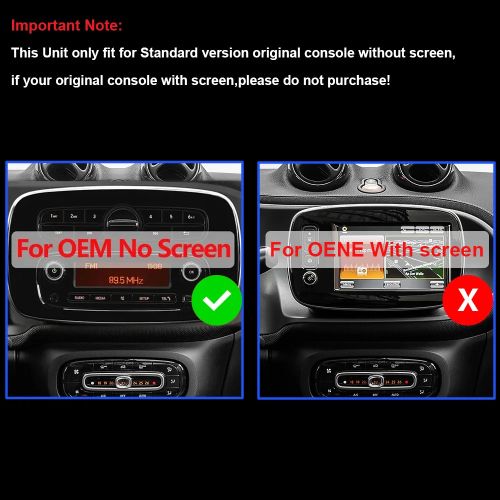 CHSTEK Car Radio Android 13 Carplay For Mercedes Benz Smart Fotwo 3 C453 A453 2014-2020 Multimedia Navigation Bluetooth WIFI 4G