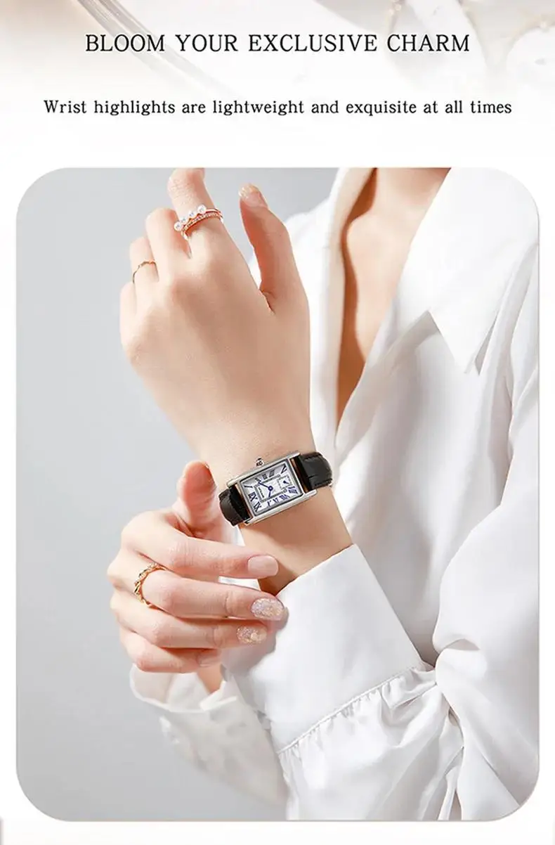 Sanda-Reloj de pulsera analógico para mujer, cronógrafo de cuarzo resistente al agua, esfera rectangular, diseño elegante, moda de negocios, 1121