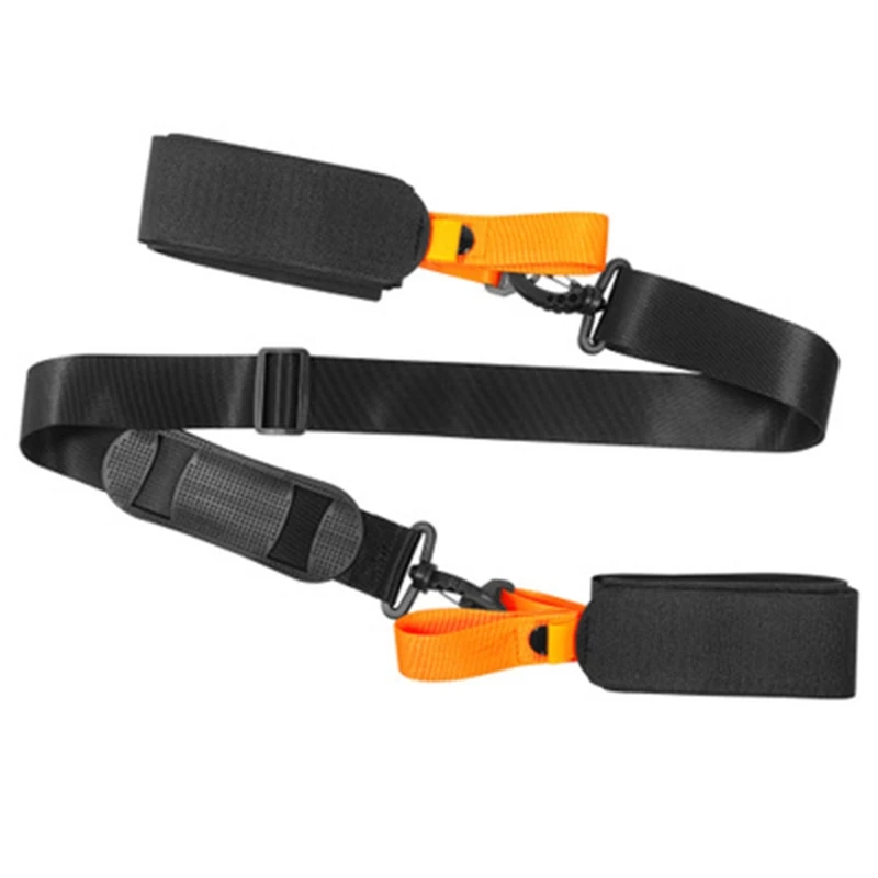 Ski Harness Shoulder Strap Hand-Held Double Snowboard Bandage Carriers Multifunctional Handle Nylon Belt for Outdoor Skiing