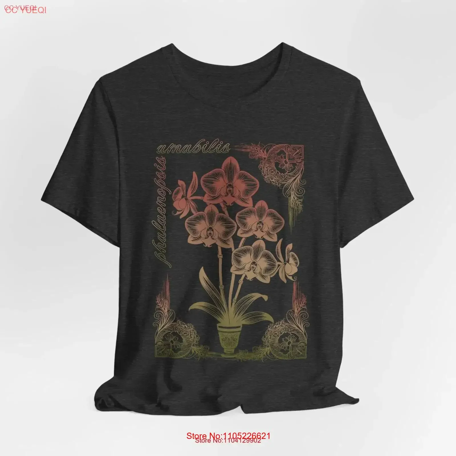 Orchid Floral T Shirt Flower Lover Cute Lovers Vintage Style for her vintage Washed graphic designer clothes Stylish Breathable