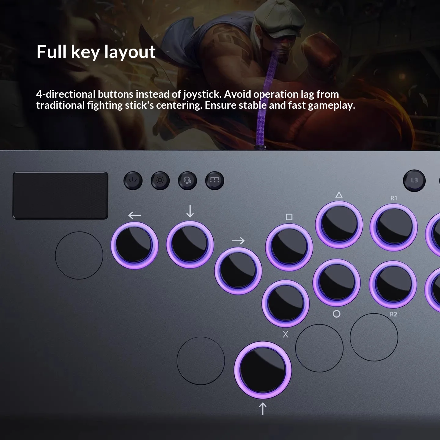 Turtle Beach PDP VICTRIX PRO KO Fighting Game Rocker Full Key Layout Slim Fuselage Design Game Rocker Non-Slip Rubber Sole Gifts