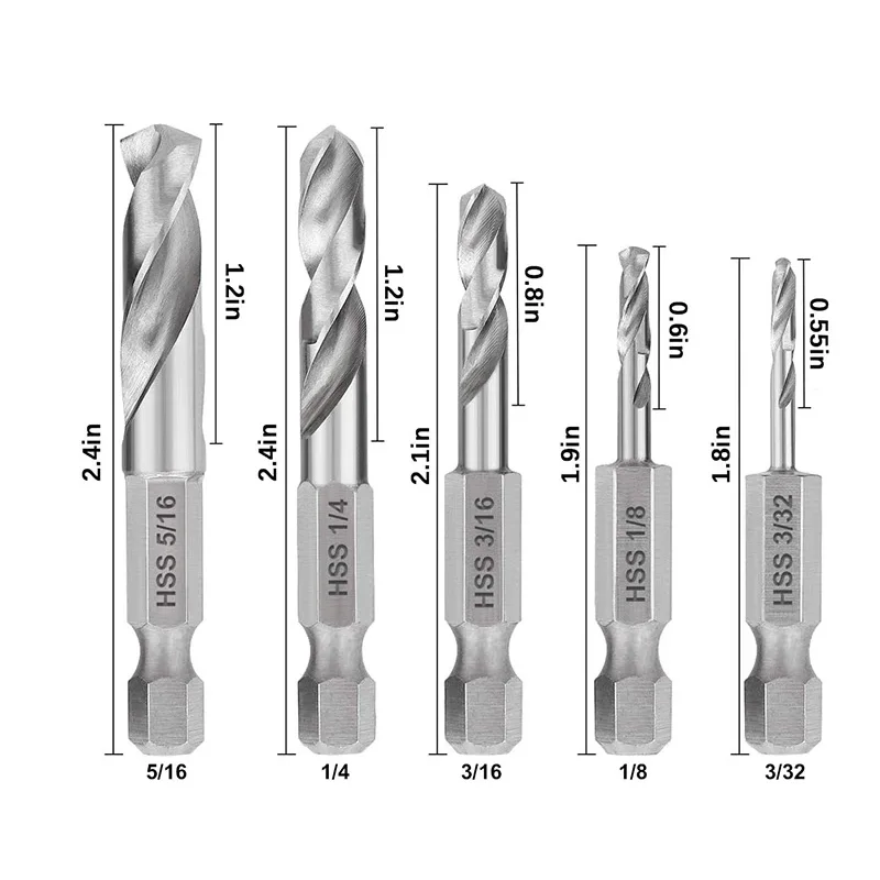 Imagem -06 - Hex Shank Broca Grupo Broca Stubby para Metal Comprimento Curto Aço Chuck de Troca Rápida m2 Pcs Pcs