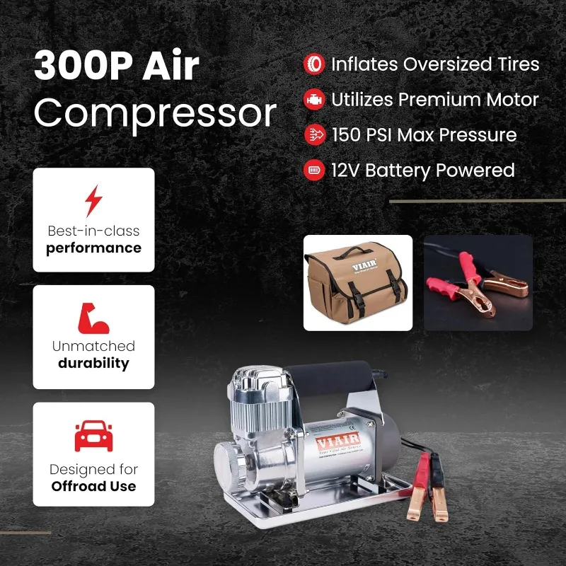 300P - 30033 Tire Inflator Portable Offroad Air Compressor for Truck & SUV | 12V On/Off Road Tire Pump Air Compressor Portable