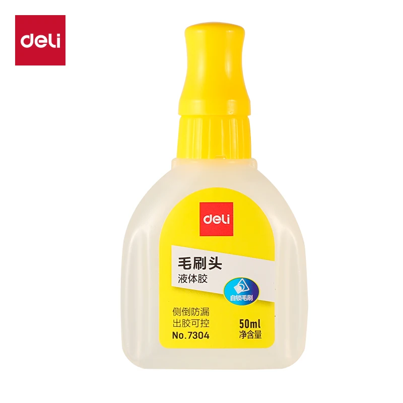 Deli 7304 50ml Brush Head Liquid Water Glue 1PCS for Office Home School Business - Easy Application Craft Adhesive