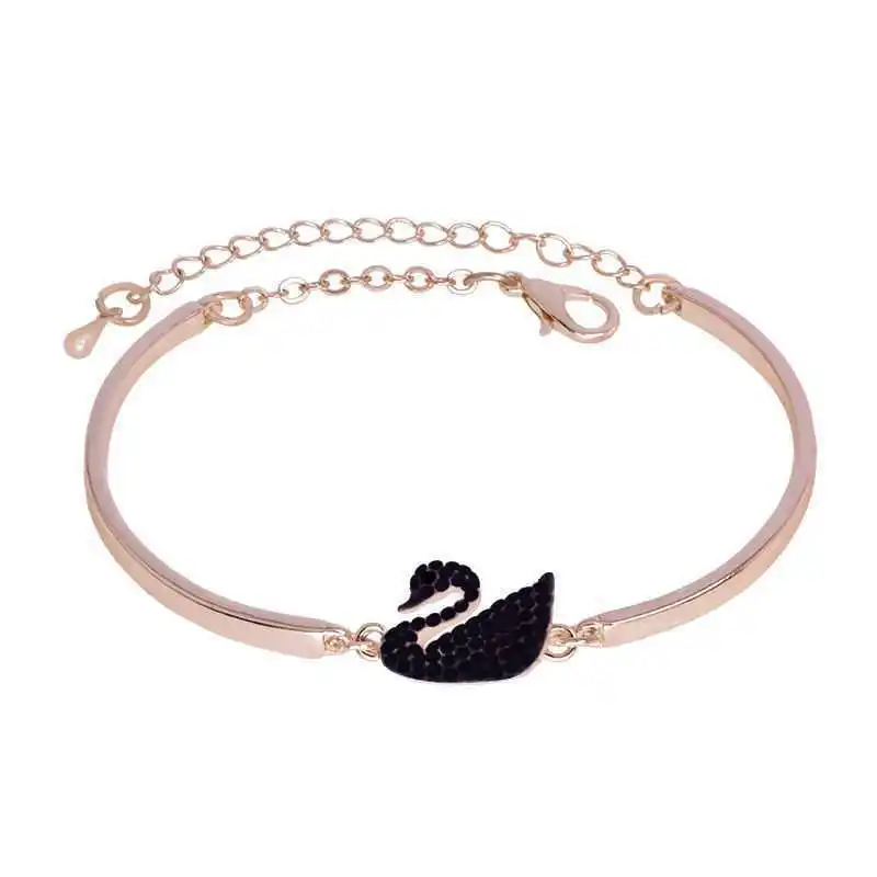 fashion swan bracelet womens jewelry Korean version of simple micro-inlaid zircon full diamond gift bracelet.