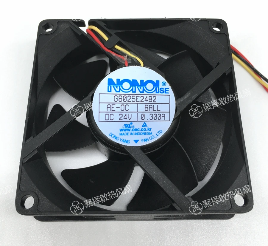 

NONOIse G8025E24B2 DC 24V 0.30A 80x80x25mm 3-Wire Server Cooling Fan