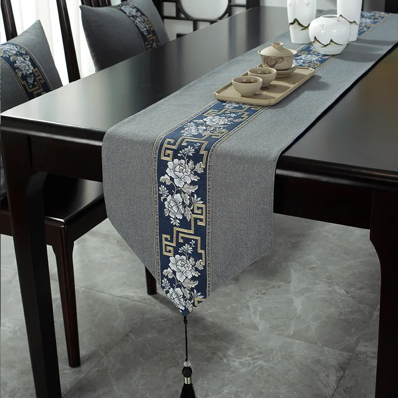 

New Chinese-style cotton and linen table flag Zen dining table cover TV cabinet tea table table cloth tea table cloth rectangula