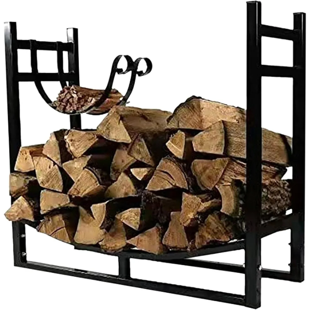 Metal Wooden Storage Rack Outdoor Firewood Rack, Detachable Heavy Duty Multipurpose Easy Installation Stacking Storage Rack