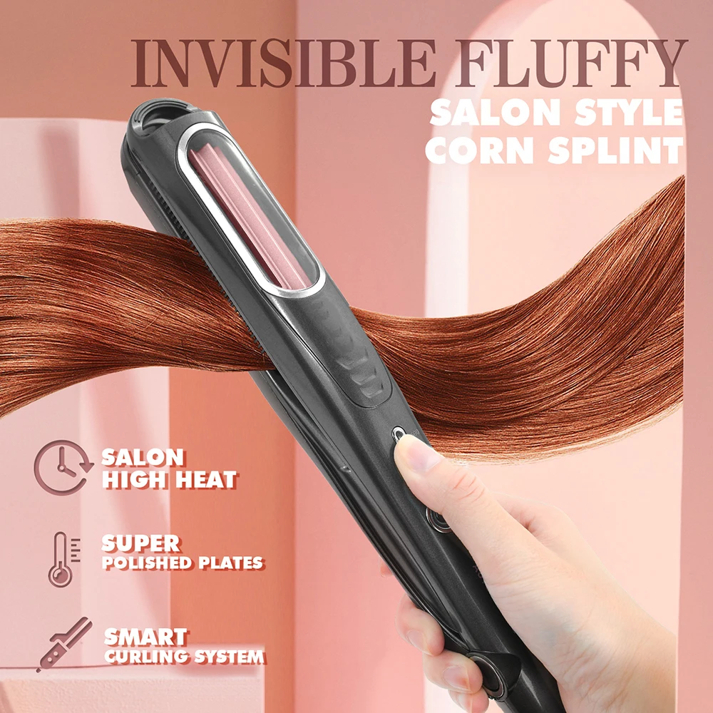 Corrugated Effect Hair Curler Keratin Protein Automatic Corn Splint Ceramic Fluffy and Long-lasting Hold Wave Maker Styling Tool