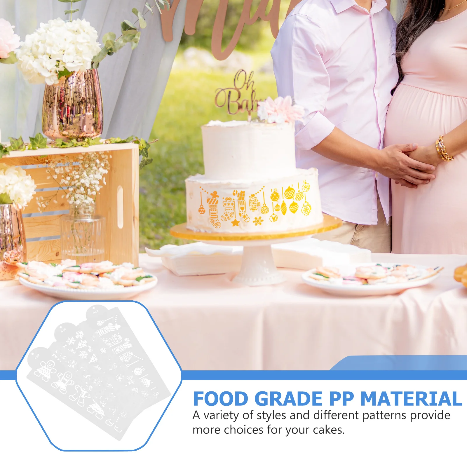 

1Set Cake Side Decorating Molds Eco Friendly Plastic Cake Stencils Templates for Baking DIY Cakes Decoration Supplies