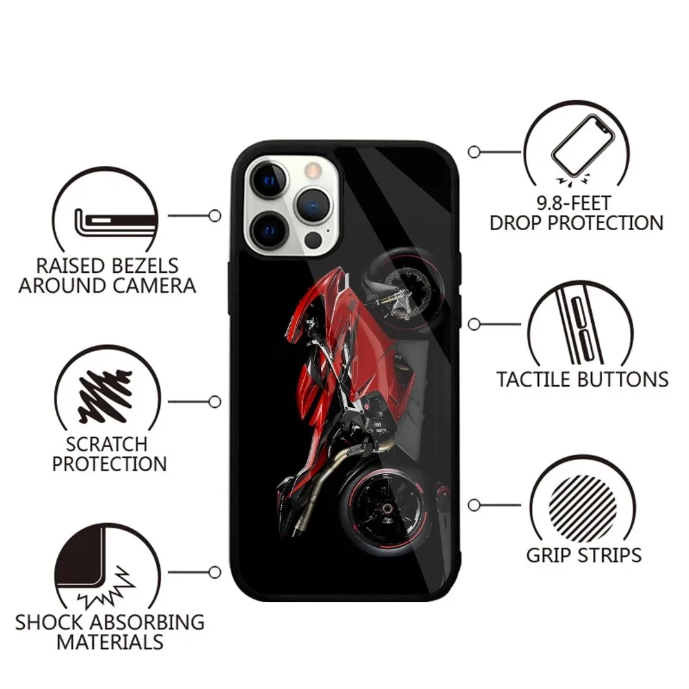 Sport D-Ducaties Cool Motorrad Phone Case For iPhone 15,14,13,12,11,Plus,Pro,Max Mini Magsafe Magnetic Wireless Charging