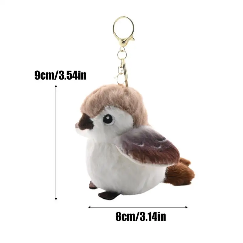 Cute Bird Plush Pendant Cartoon Chubby Bird Parrot Sparrow School Bag Keychain Exquisite Birthday Gift Car Pendant
