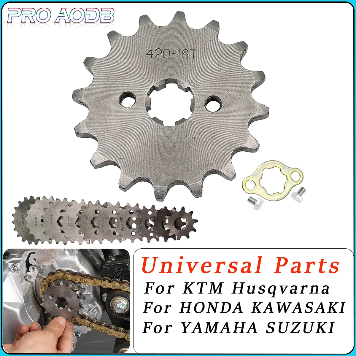 420# 17/20mm 10 11 12 13 14 15 16 17 18 19 20 T Front Engine Sprocket For Honda Lifan ZongShen YCF ATV Quad Dirt Pit bike Buggy