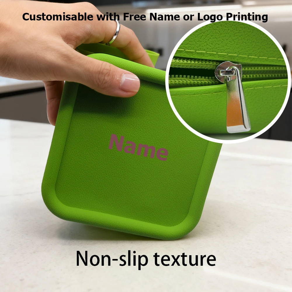 Free Name Printing Silicone Storage Pouch Organiser Box Silicone Material for Easy Portability Personalised Gift with DIY Design