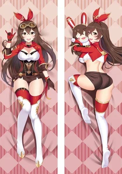 

Game Genshin Impact Character Amber Pillow Case Dakimakura Hugging Fullbody Double-sided Pillowcases Decorative Cushion Cover