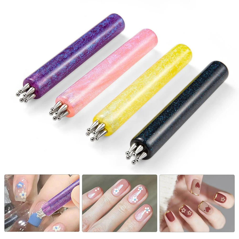 DIY Nail Art 5-Petal Dotting Tool Flower Creator Acrylic Glitter Handle Dotting Tool 1.8Mm Fine Tip Easy Nail Painting Nail Tool