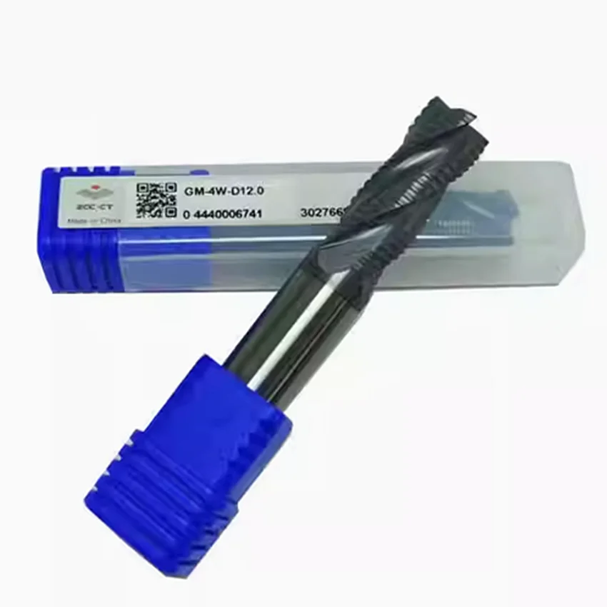 

GM-4W-D12.0 ZCC.CT GM-4W Four blade straight shank flat head wavy edge end mill D12.0*12*30*75 4F 4 Flutes Roughing End Mills