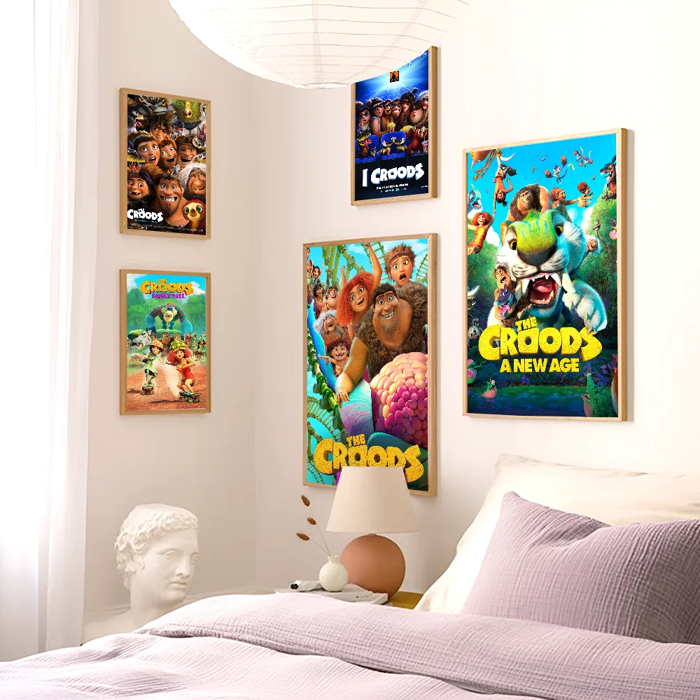 The C-Croods Cartoon Poster Sticky HD Quality Wall Art Retro Posters for Home Kawaii Room Decor