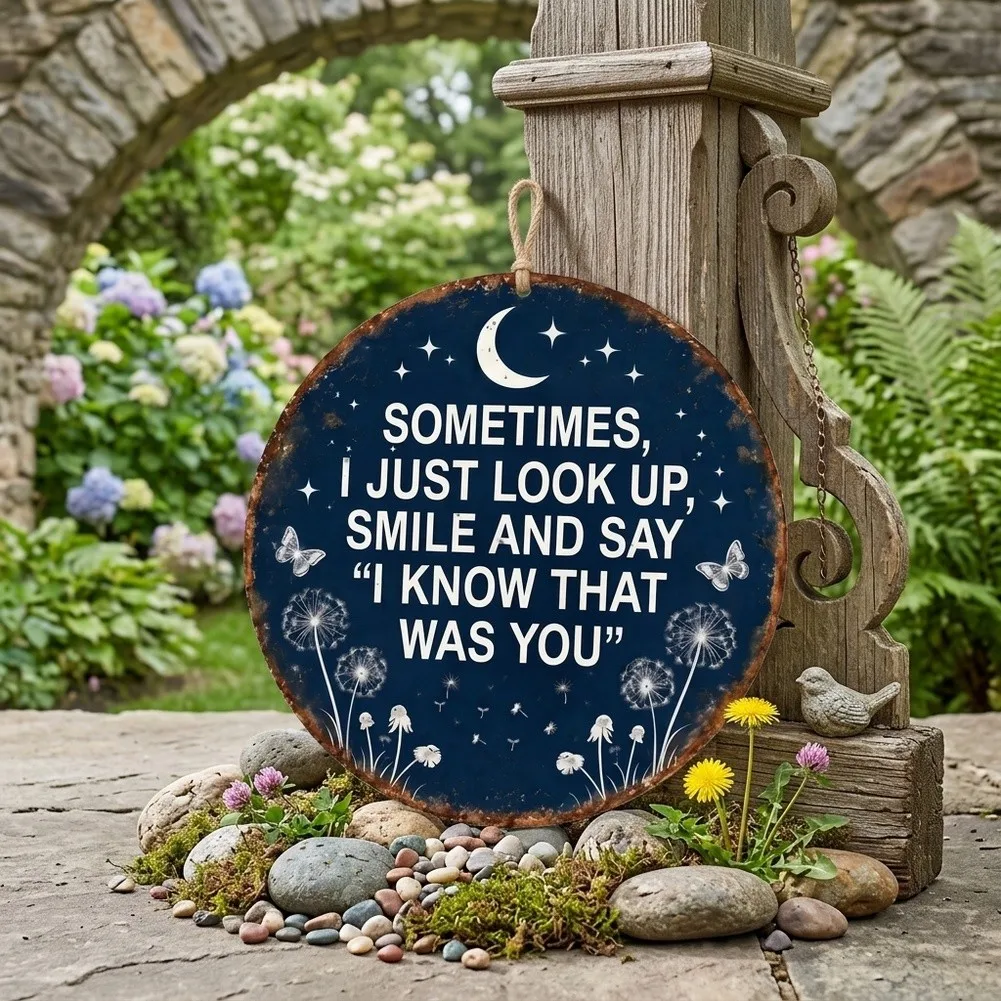Memorial Decor Hanging Sign I Know That Was You for Garden Patio Porch Balcony Wrought Iron Remembrance Art 20x20cm 30x30cm