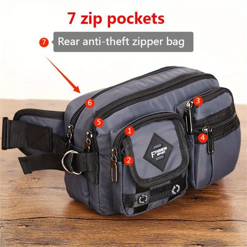 

Autumn and Winter New Outdoor Men's Waist Bag Trendy Crossbody Chest Bag Close-Fitting Running Sports Cashier Bag Cross-Border