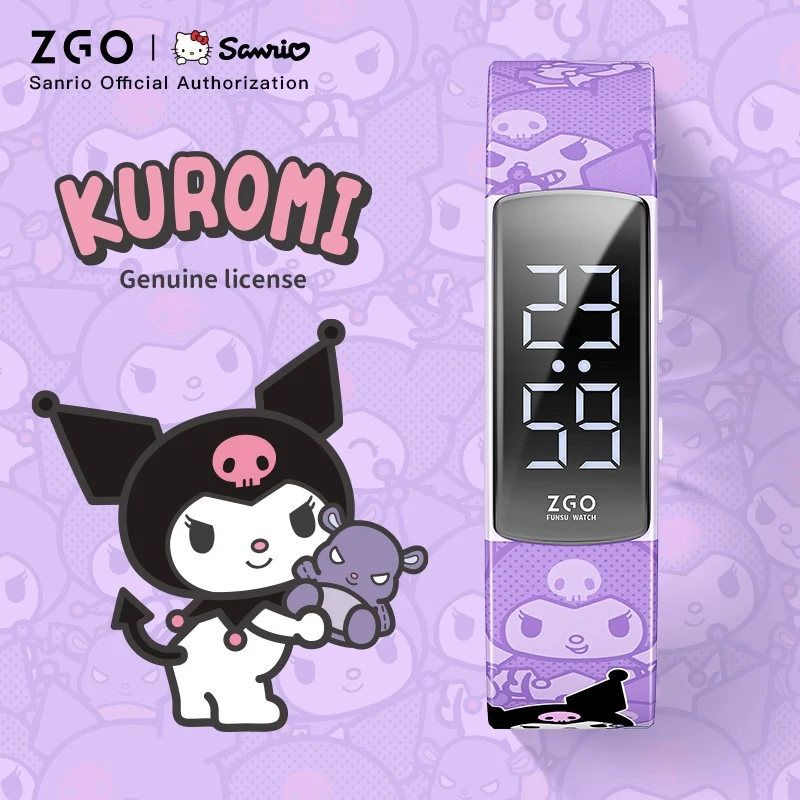 ZGO X Sanrio Kuromi Smart Wristband IP65 Waterproof USB Rechargeable and Calorie Counter Girl Electronic Watch Bracelet 6262